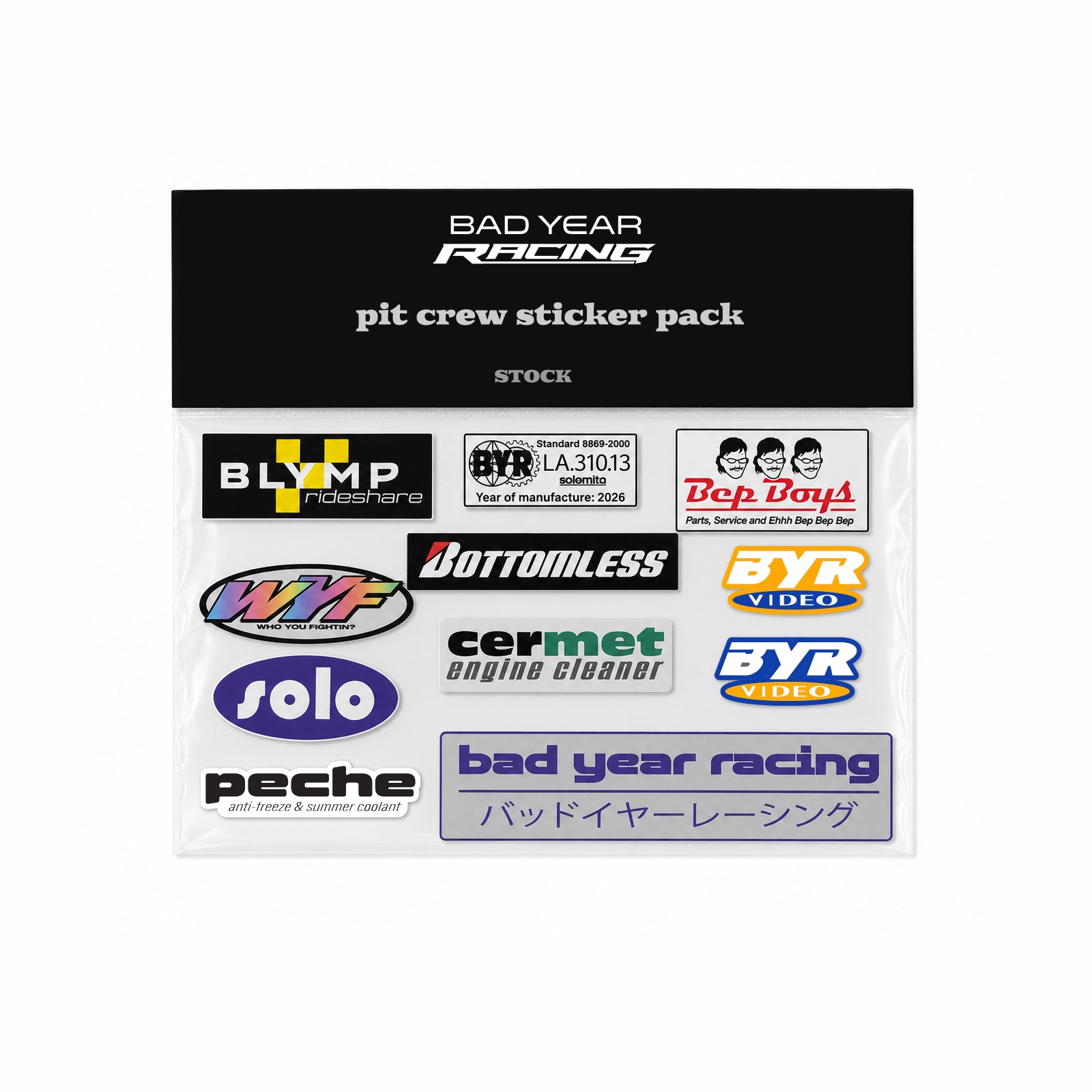 BAD YEAR RACING SEASON 2 SPONSOR STICKER PACK